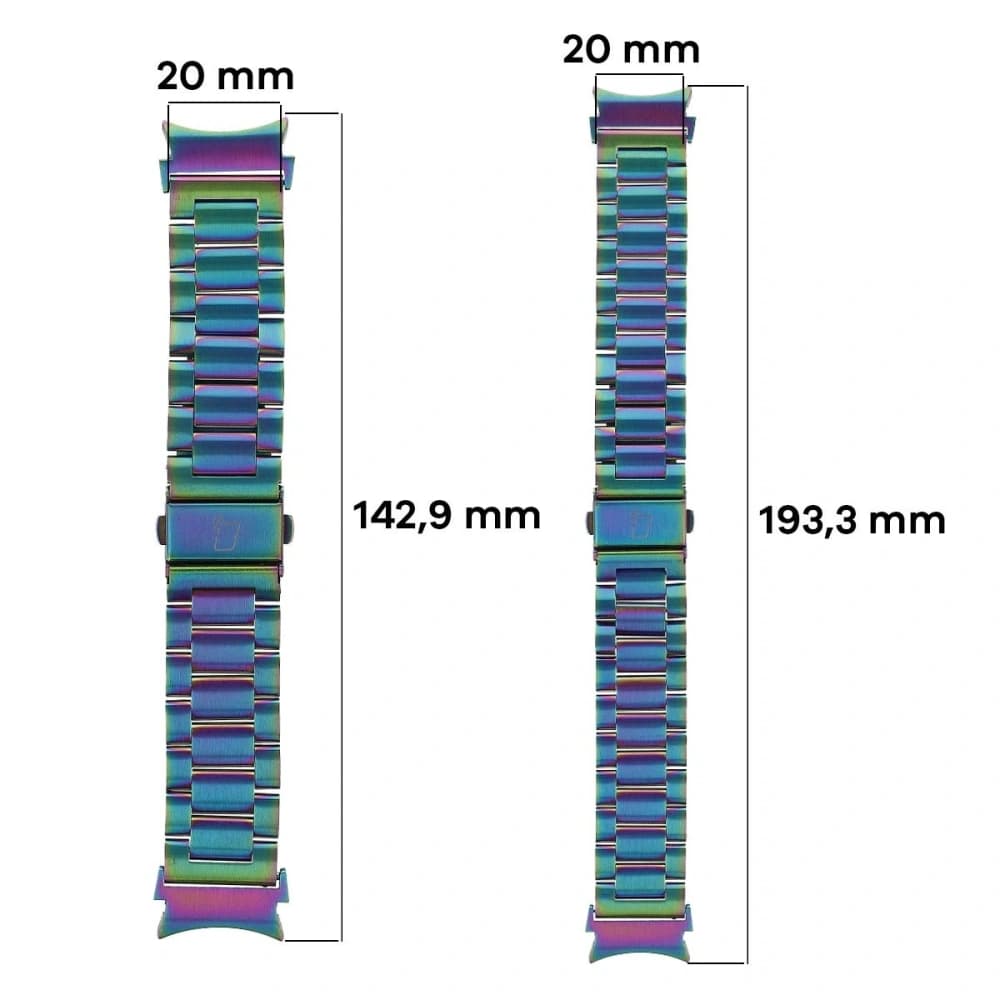 Pasek ze stali nierdzewnej Bizon Strap Watch Aura do Samsung Galaxy Watch FE/7/6/6 Classic/5/5 Pro/4/4 Classic duhový - 3