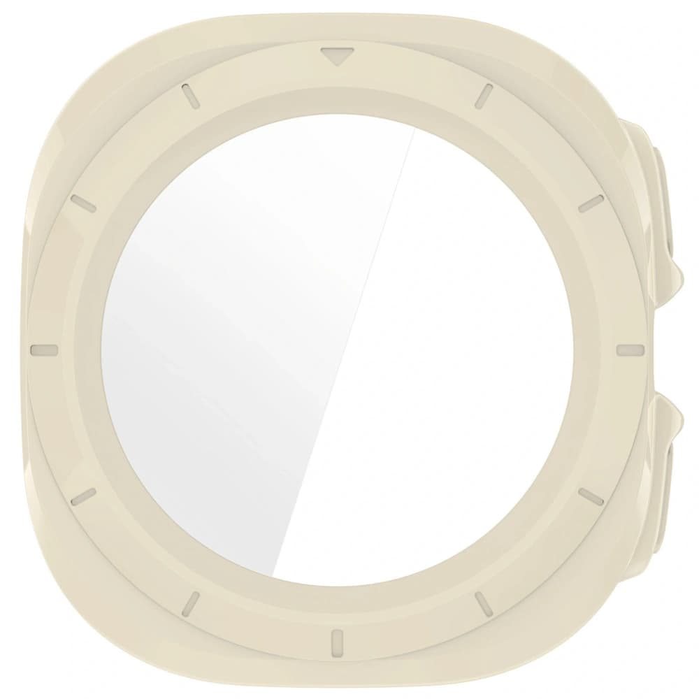Etui se sklem na hodinky Bizon Case+Glass Watch pro Samsung Galaxy Watch Ultra 47 mm béžové - 8