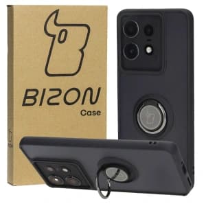 Bizon Case Hybrid Ring Motorola Edge 50 Pro smoky with a black frame
