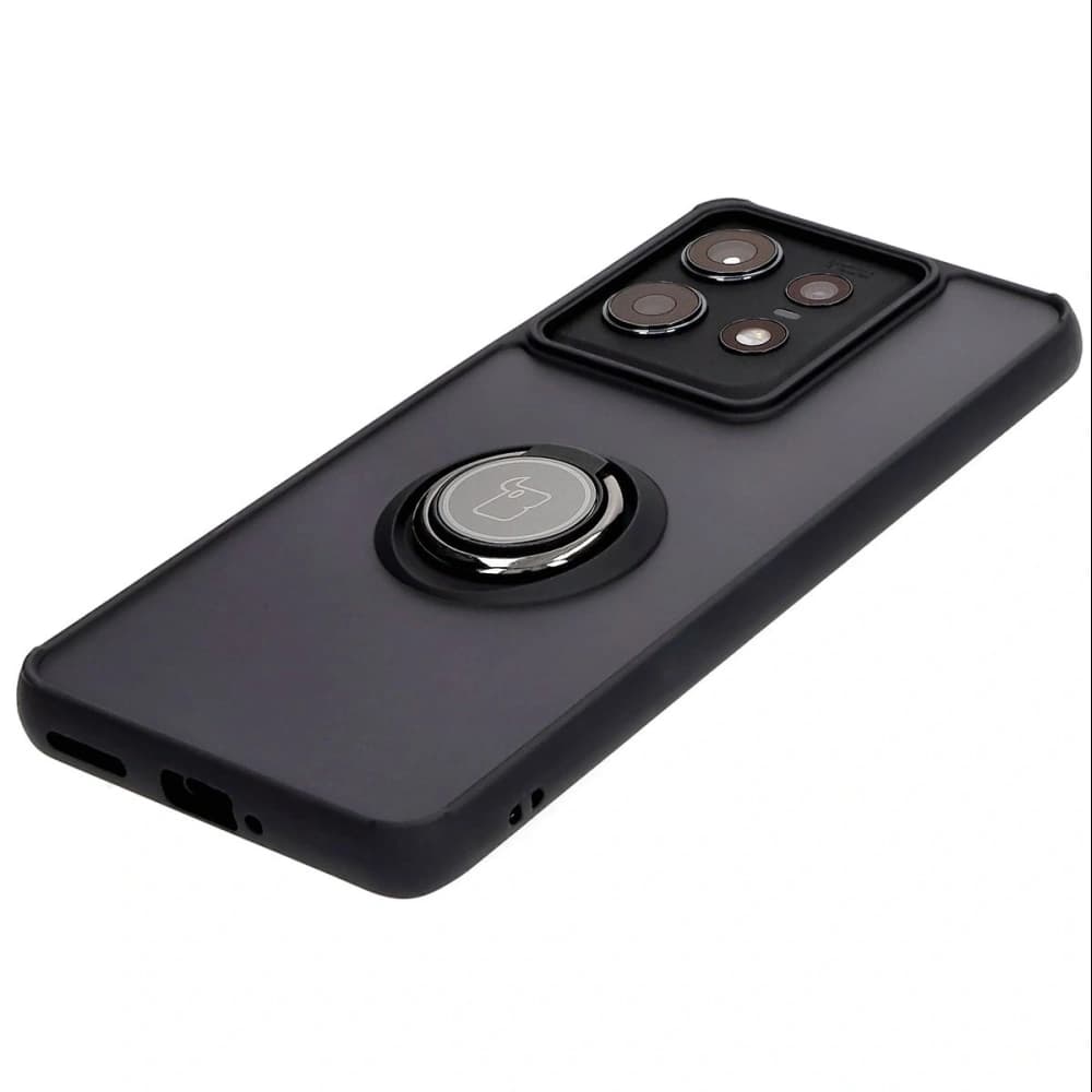 Bizon Case Hybrid Ring Motorola Edge 50 Pro smoky with a black frame - 3