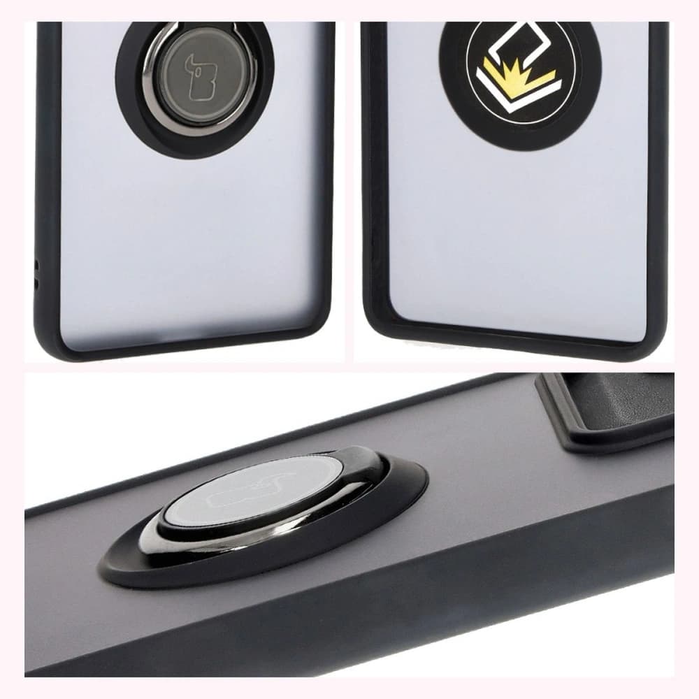 Bizon Case Hybrid Ring Motorola Edge 50 Pro smoky with a black frame - 6