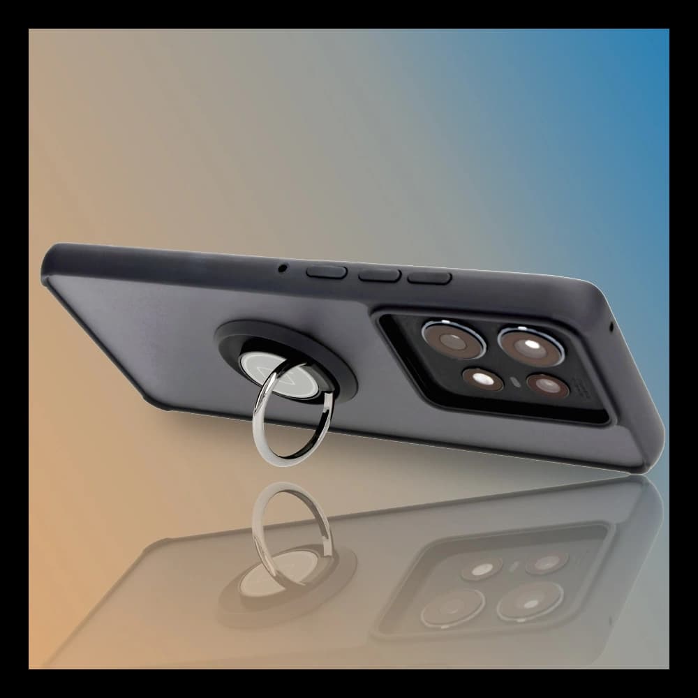 Bizon Case Hybrid Ring Motorola Edge 50 Pro smoky with a black frame - 9