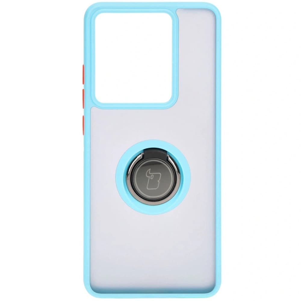 Bizon Case Hybrid Ring Motorola Edge 50 Pro smoky with a light blue frame - 2