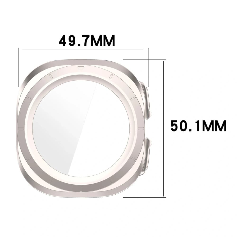 Etui se sklem na hodinky Bizon Case+Glass Watch pro Samsung Galaxy Watch Ultra 47 mm saténově šampaňské - 2