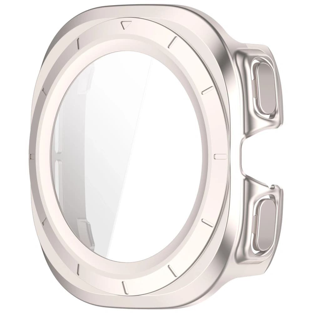 Etui se sklem na hodinky Bizon Case+Glass Watch pro Samsung Galaxy Watch Ultra 47 mm saténově šampaňské - 3