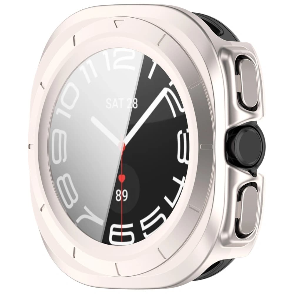 Etui se sklem na hodinky Bizon Case+Glass Watch pro Samsung Galaxy Watch Ultra 47 mm saténově šampaňské - 5