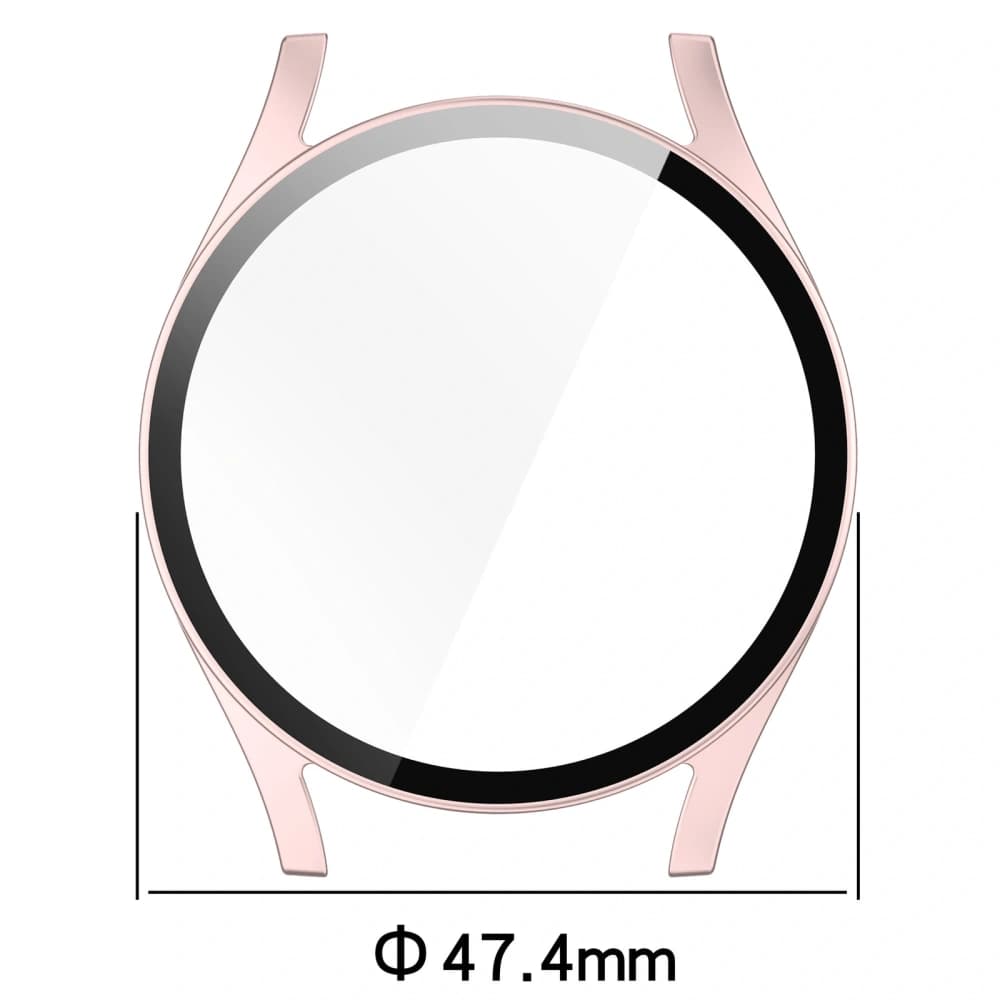Bizon Case+Glass óra Samsung Galaxy Watch 7 44 mm selyem rózsaszín - 2