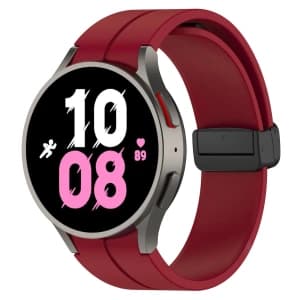 Bizon Strap Watch Silicone Samsung Galaxy Watch FE/7/6/6 Classic/5/5 Pro/4/4 Classic burgundy