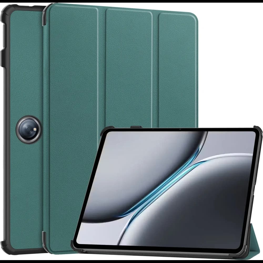 Etui z klapką Bizon Case Tab Croc do OnePlus Pad 2 / Pad Pro ciemnozielone - 1