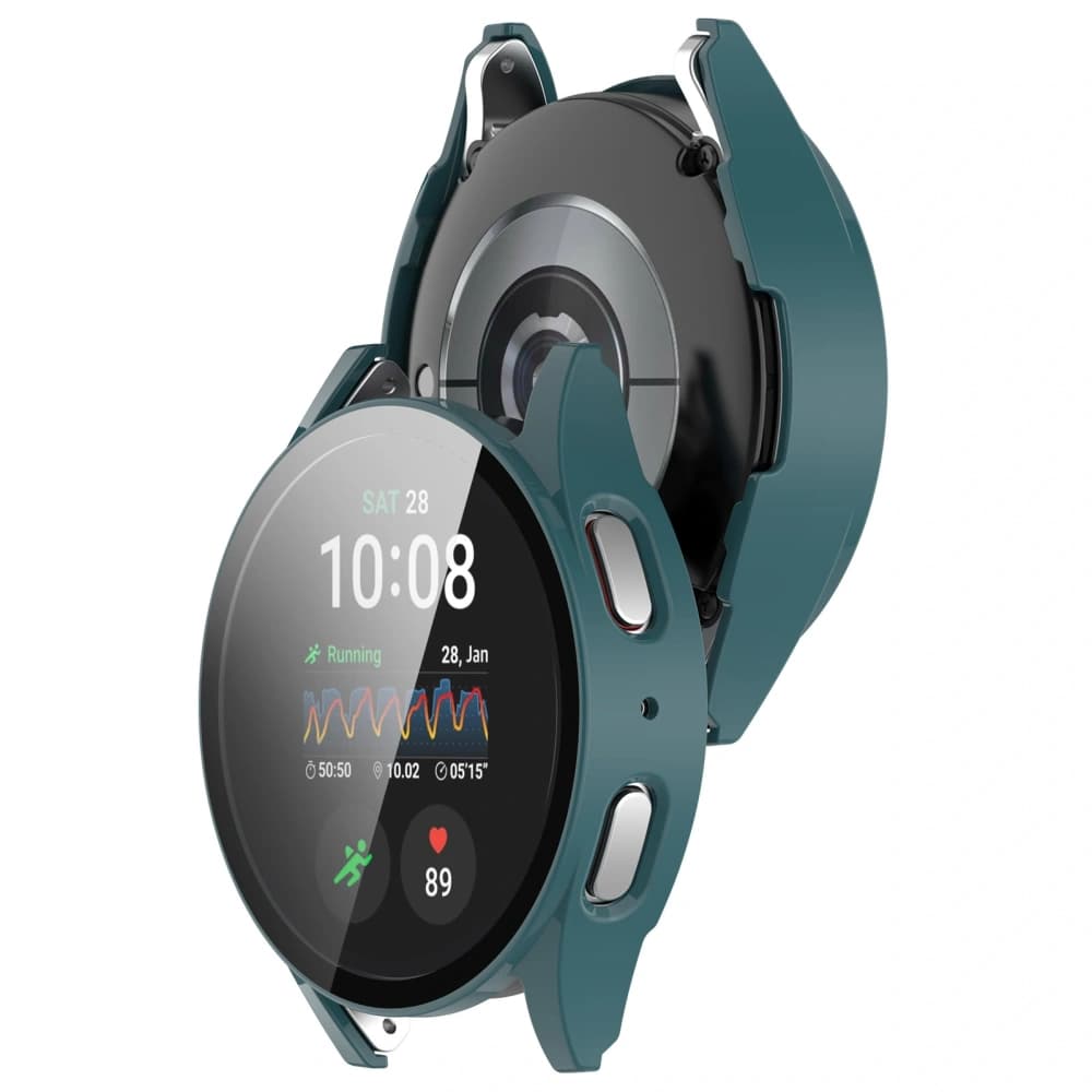 Etui ze skla na hodinky Bizon Case+Glass Watch do Samsung Galaxy Watch 7 40 mm zelené - 1