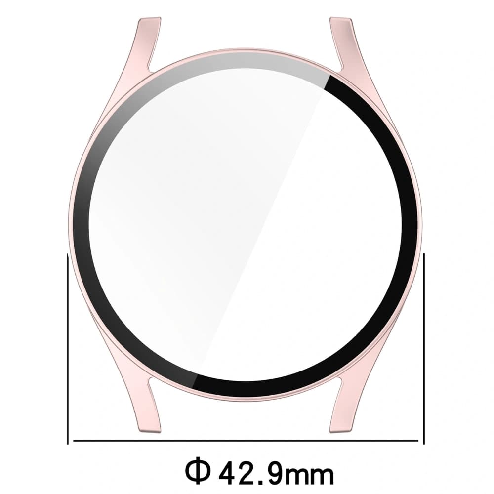 Etui se sklem na hodinky Bizon Case+Glass Watch pro Samsung Galaxy Watch 7 40 mm saténově růžové - 2