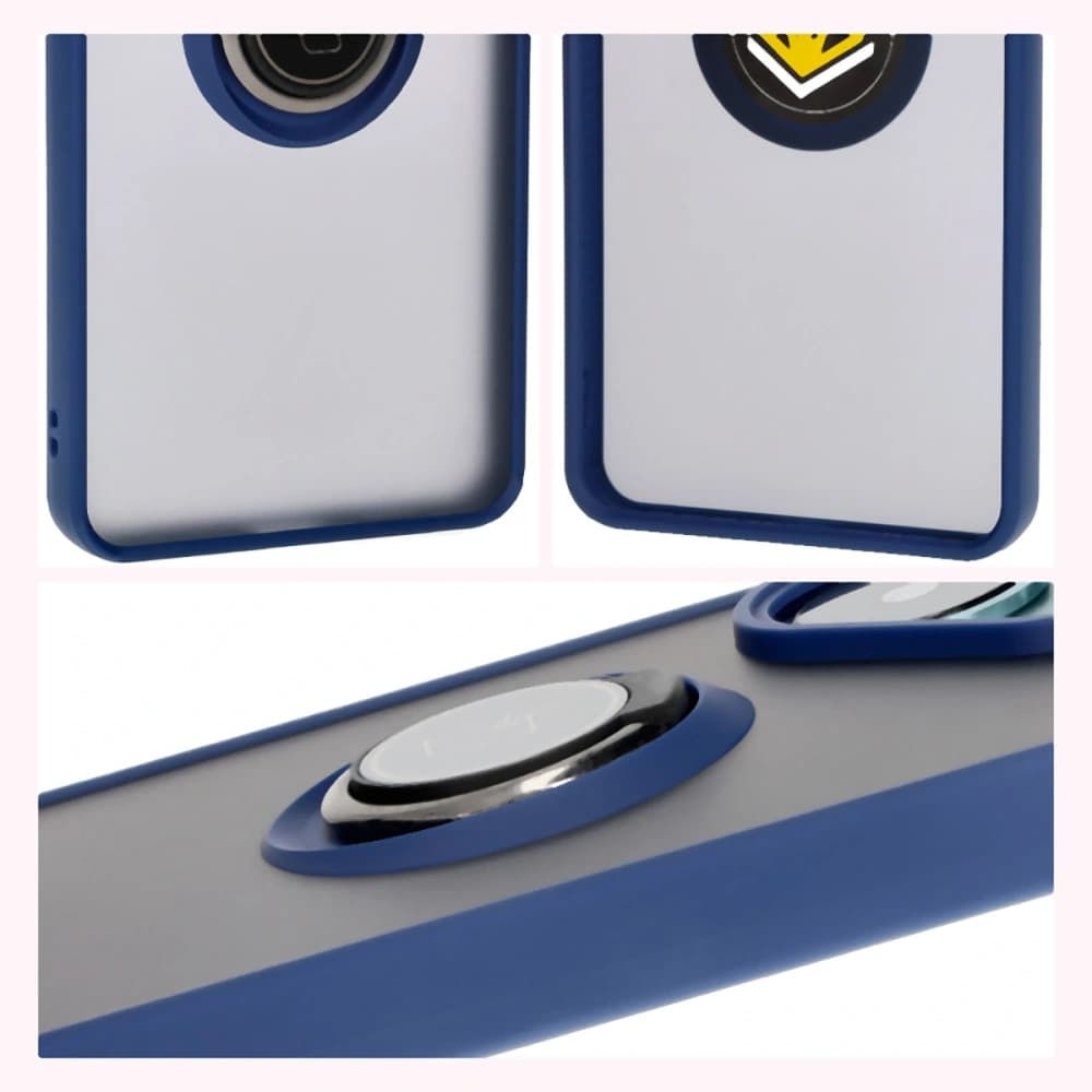 Bizon Case Hybrid Gyűrű Xiaomi Poco F6 füstös navy kék kerettel - 6