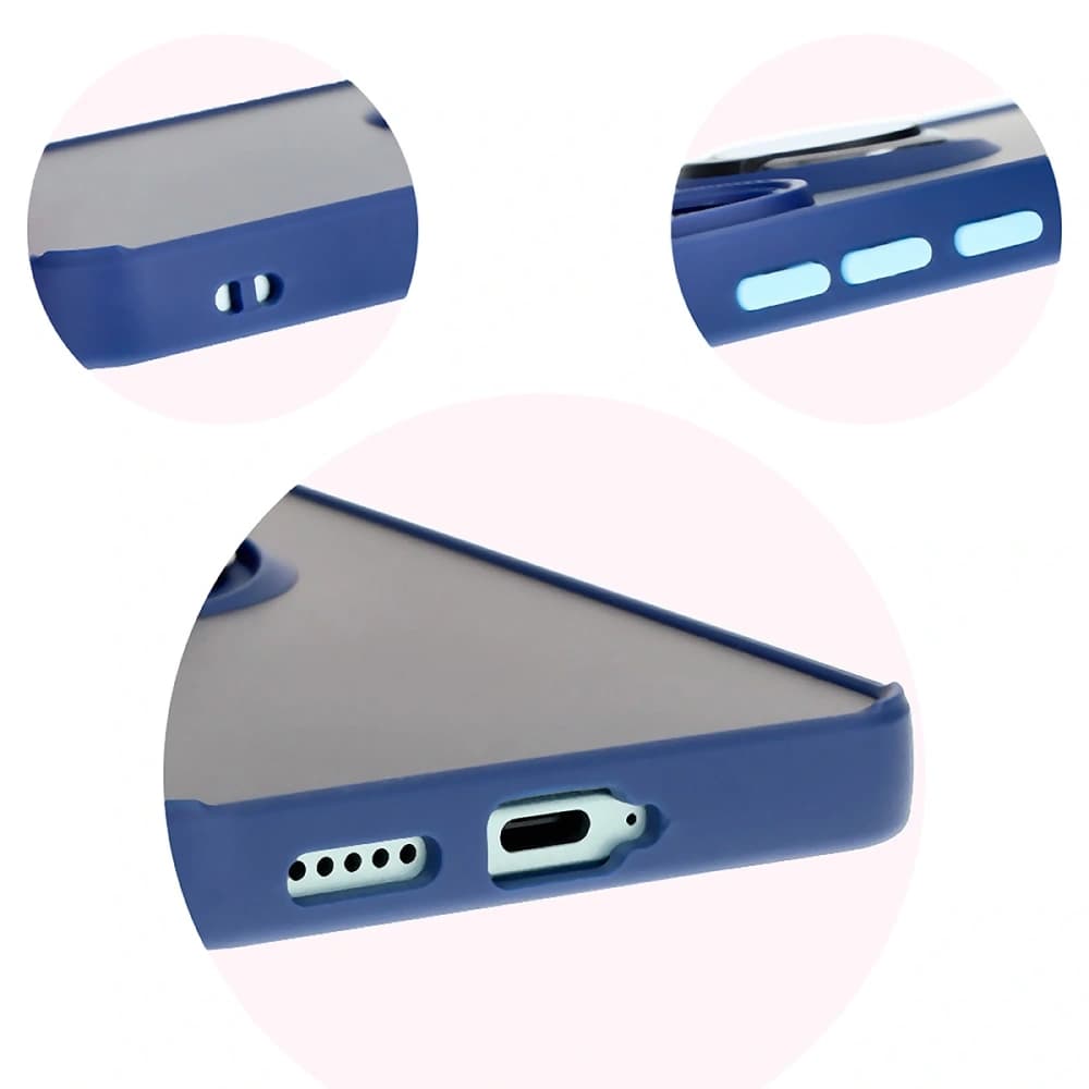 Bizon Case Hybrid Gyűrű Xiaomi Poco F6 füstös navy kék kerettel - 8