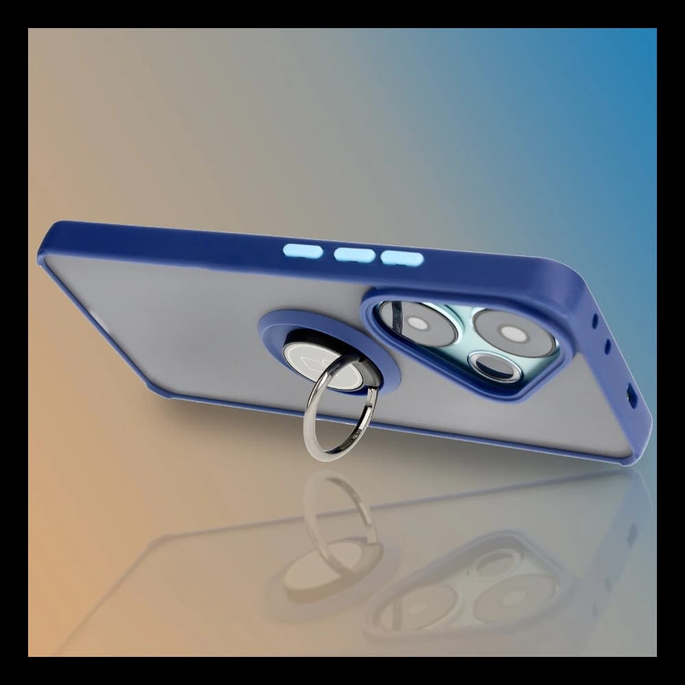 Bizon Case Hybrid Gyűrű Xiaomi Poco F6 füstös navy kék kerettel - 9