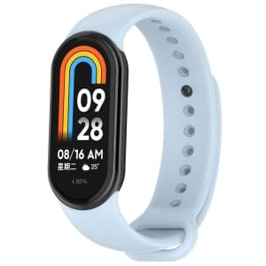 Silikonowy pasek Bizon Strap Watch Silicone do Xiaomi Smart Band 9 / 9 NFC / 8 jasnoniebieski
