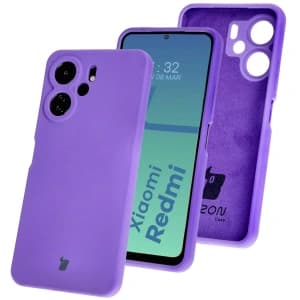 Silikonowe etui Bizon Soft Case do Xiaomi Redmi 13C 4G / Xiaomi Redmi 13C 5G / Xiaomi Poco C65 fioletowe