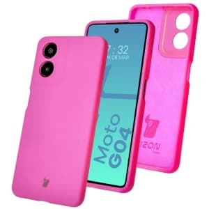Bizon Soft Case Motorola Moto G04 neon pink