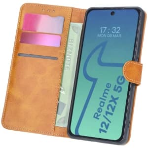 Bizon Case Tasche Realme 12 / 12x braun
