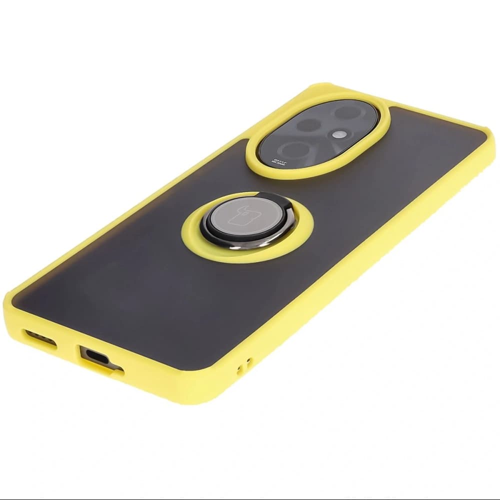 Bizon Case Hybrid Ring Honor 200 Pro rauchig mit einem gelben Rahmen - 3