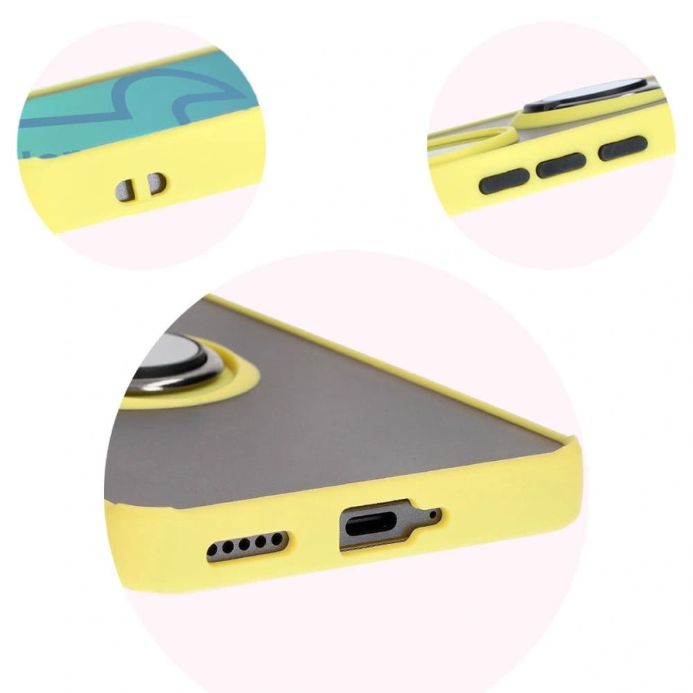 Bizon Case Hybrid Ring Honor 200 Pro rauchig mit einem gelben Rahmen - 8