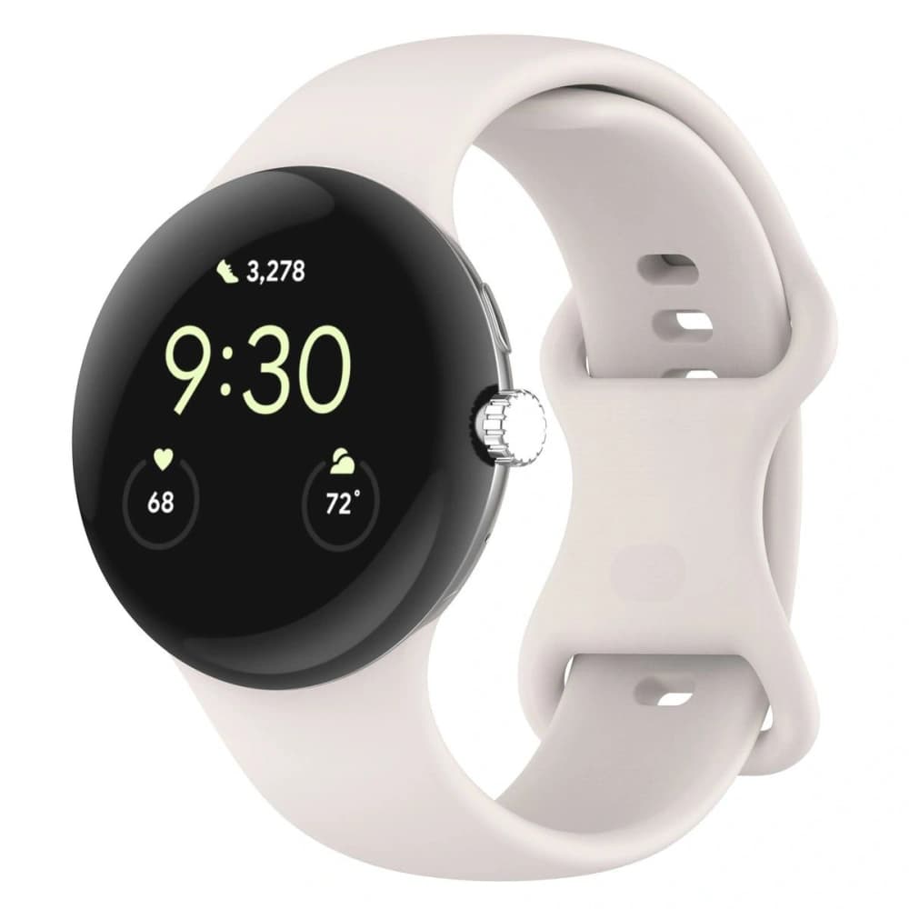 Bizon Strap Watch Silicone Google Pixel Watch 4 / 3 / 2 / 1 41mm pearl - 1