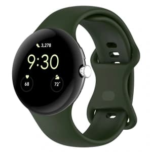 Bizon Strap Uhr Silikon Google Pixel Uhr 3/Uhr 2/Uhr 1 41mm dunkelgrün