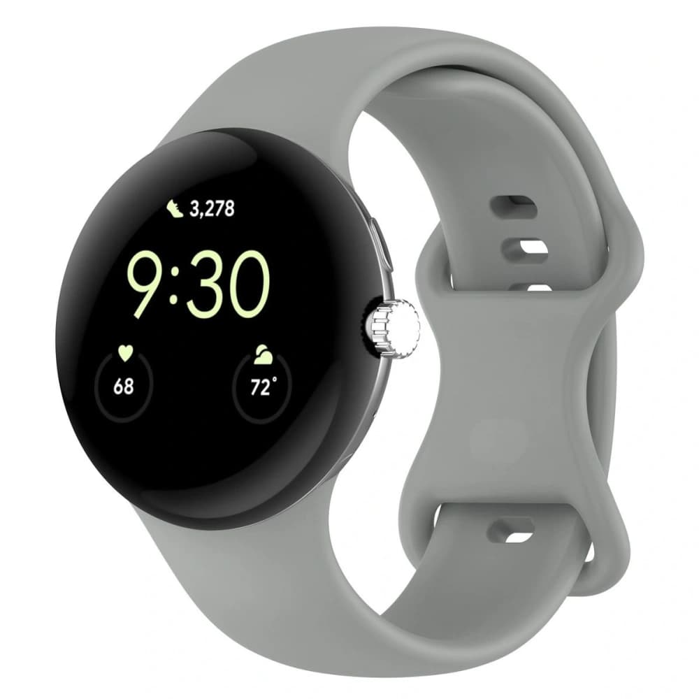 Bizon Armband Uhr Silikon Google Pixel Uhr 3/Uhr 2/Uhr 1 41mm grau - 1