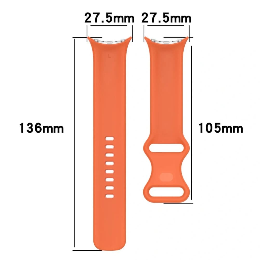 Bizon Strap Watch Silicone Google Pixel Watch 4 / 3 / 2 / 1 41mm orange - 2