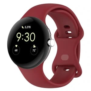 Bizon Strap Watch Silicone Google Pixel Uhr 3/Uhr 2/Uhr 1 41mm karminrot