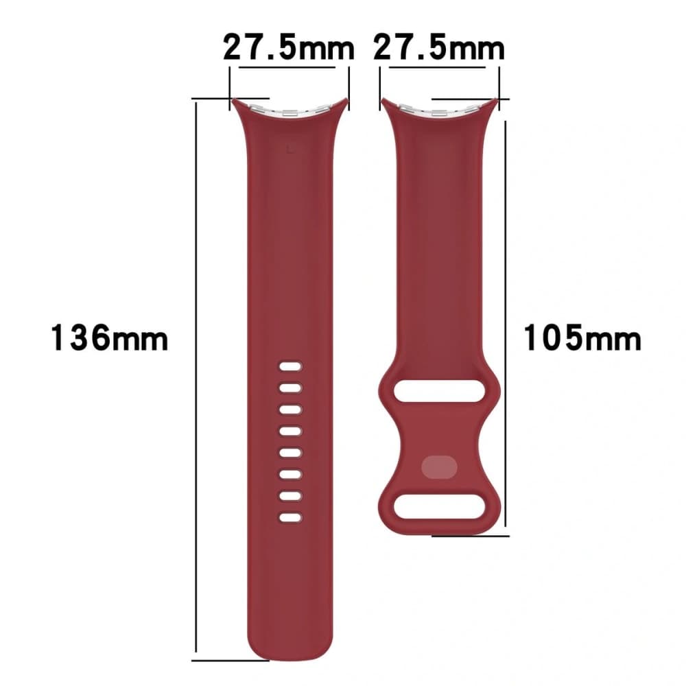Bizon Strap Watch Silicone Google Pixel Uhr 3/Uhr 2/Uhr 1 41mm karminrot - 2