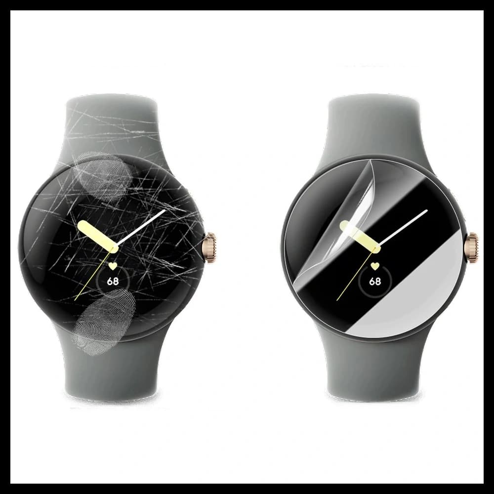 Bizon Glas Uhr Hydrogel Google Pixel Uhr 3 45 mm [2 PACK] - 4