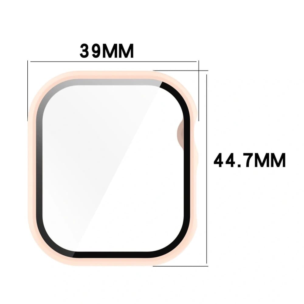 Etui ze szkłem do zegarka Bizon Case+Glass Watch do Apple Watch 10 / 11 42mm różowe - 2