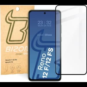 Tempered glass Bizon Glass Edge 2 for Oppo Reno12 F 4G/5G/FS black frame