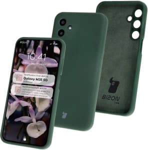 Silikonowe etui Bizon Soft Case do Samsung Galaxy M35 5G ciemnozielone