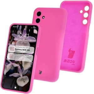 Silikonowe etui Bizon Soft Case do Samsung Galaxy M35 5G neonowo-różowe