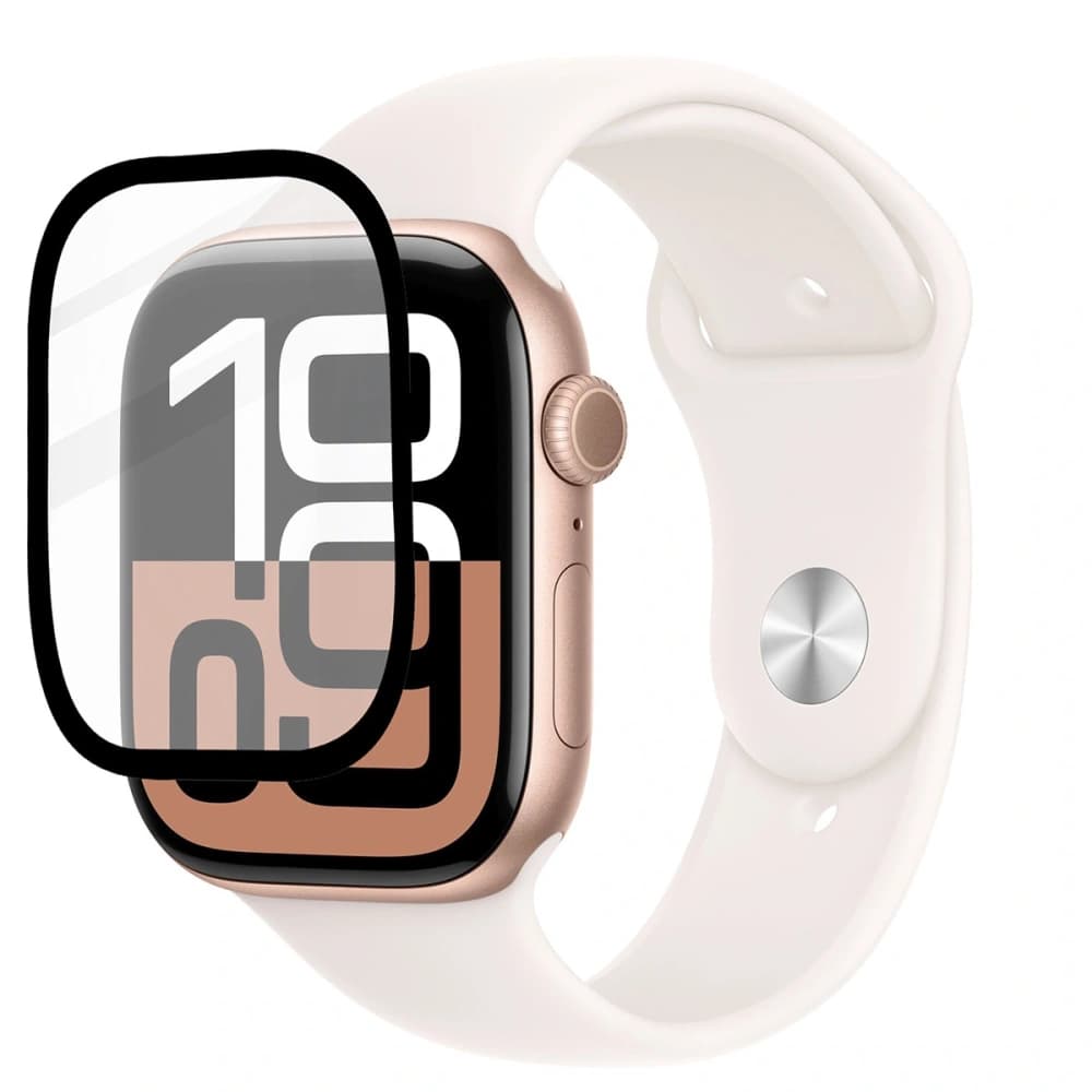 Bizon üveg óra Edge Hybrid Apple Watch 10 42 mm fekete - 3