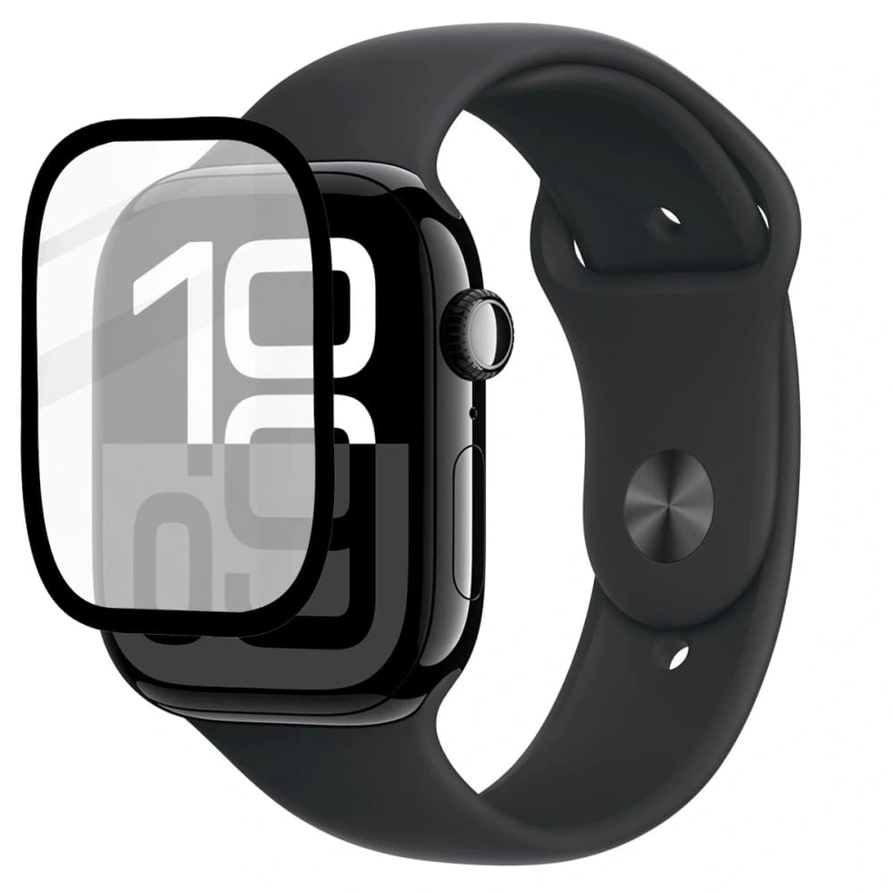 Szkło hybrydowe Bizon Glass Watch Edge Hybrid do Apple Watch 10 46 mm czarne - 4