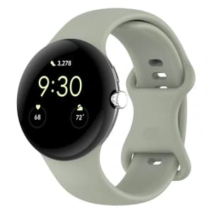 Bizon Strap Watch Silicone Google Pixel Watch 4 / 3 (45mm) khaki
