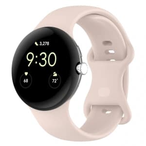 Bizon Strap Watch Silicone Google Pixel Watch 4 / 3 (45mm) light rose