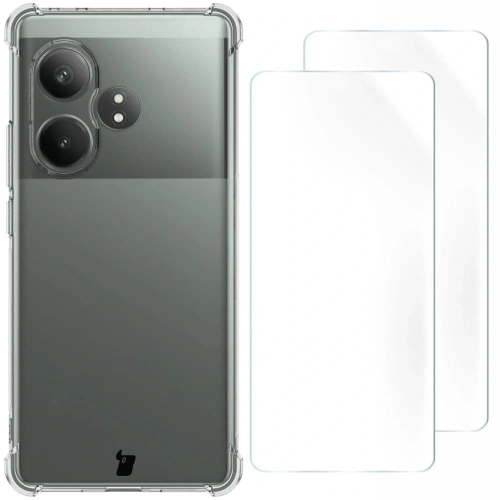 Bizon Case Clear Pack flexibles Gehäuse + 2x Bildschirmfolie Realme GT 6/GT 6T klar - 1