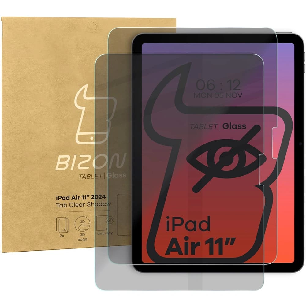 Bizon Glass Tab Clear Shadow Apple iPad Air 11" M2 6 gen. 2024 [2 PACK] - 1