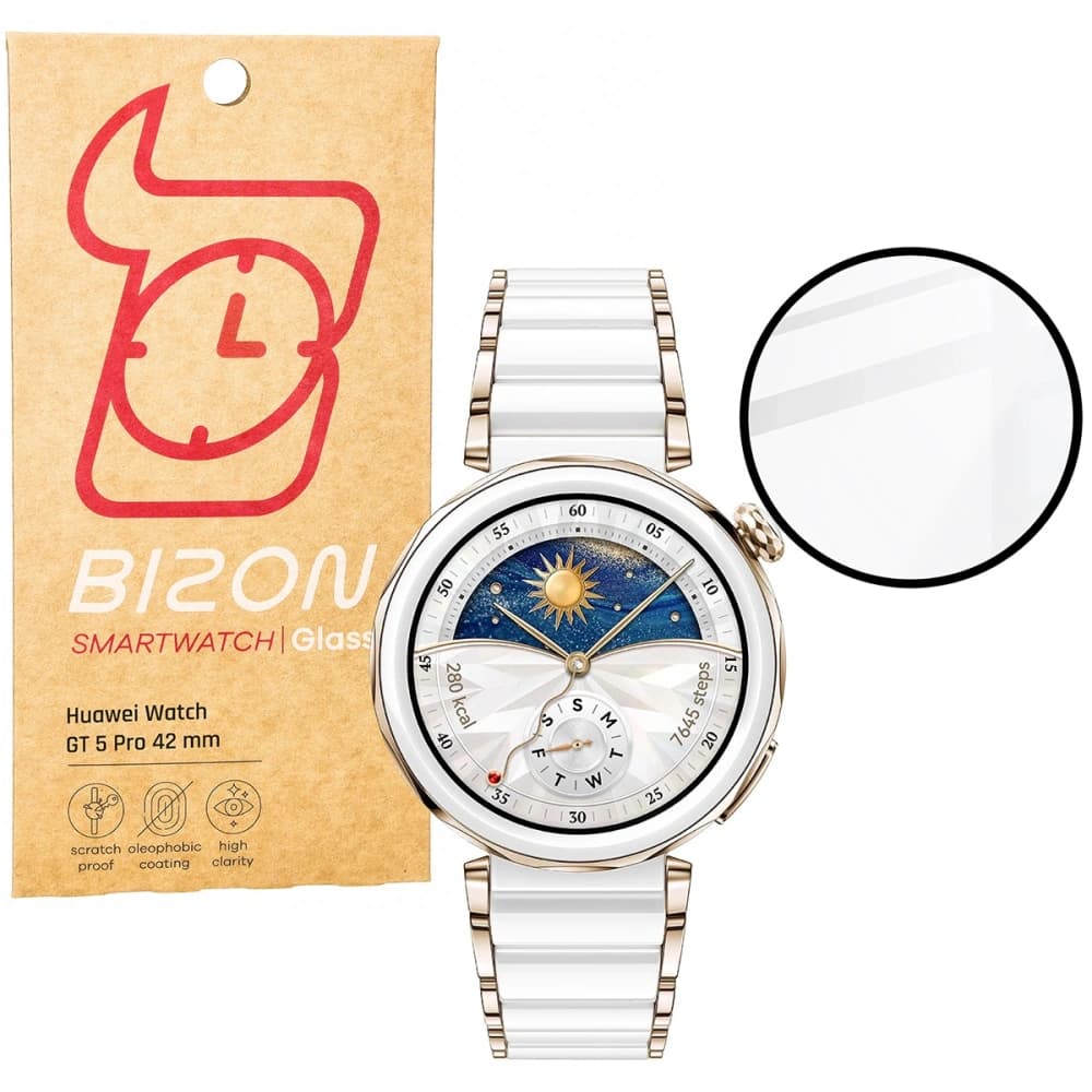 Bizon Glas Uhr Edge Hybrid Huawei Uhr GT 5 Pro 42 mm schwarz - 1
