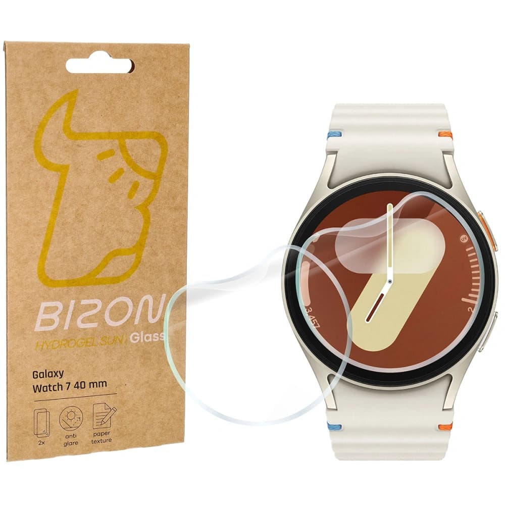 Folie matné Bizon Glass Watch Hydrogel Sun do Samsung Galaxy Watch 7 40 mm [2 PACK] - 1