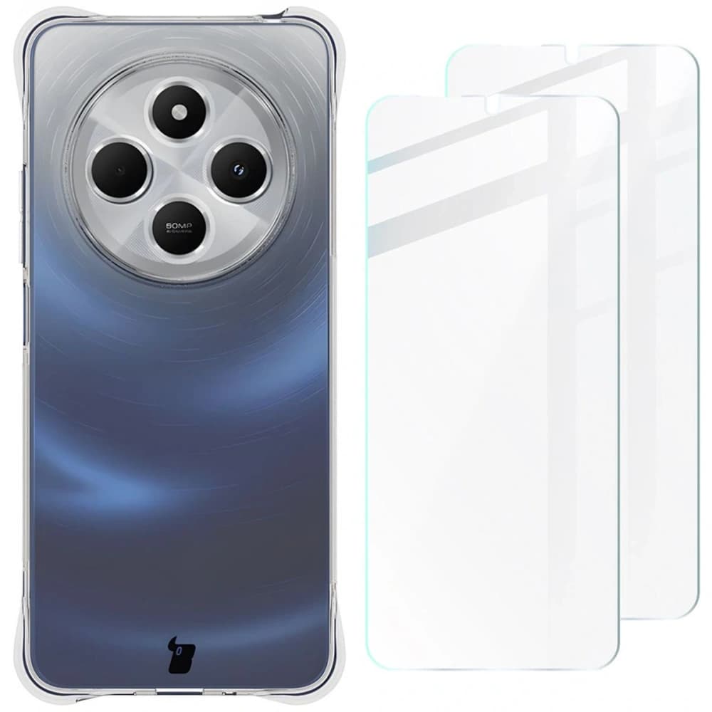 Bizon Case Clear Pack case + 2x screen glass Redmi 14C 4G clear - 1