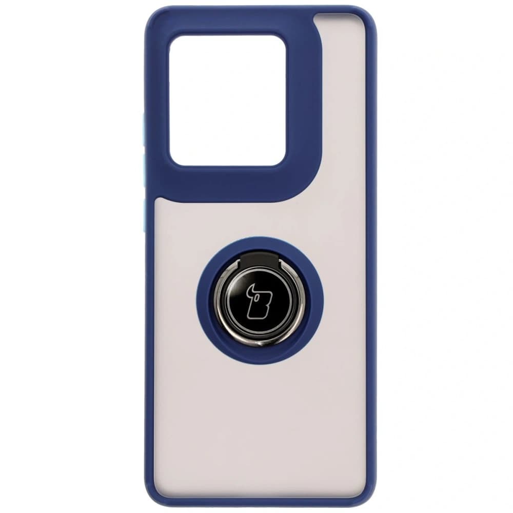 Bizon Case Hybrid Ring Motorola Edge 50 Ultra smoky with a navy blue frame - 2