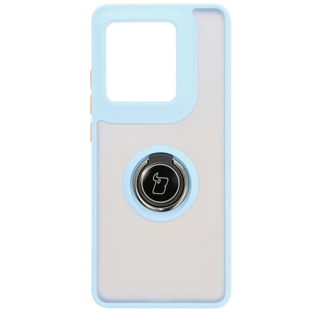 Bizon Case Hybrid Ring Motorola Edge 50 Ultra smoky with a light blue frame - 2