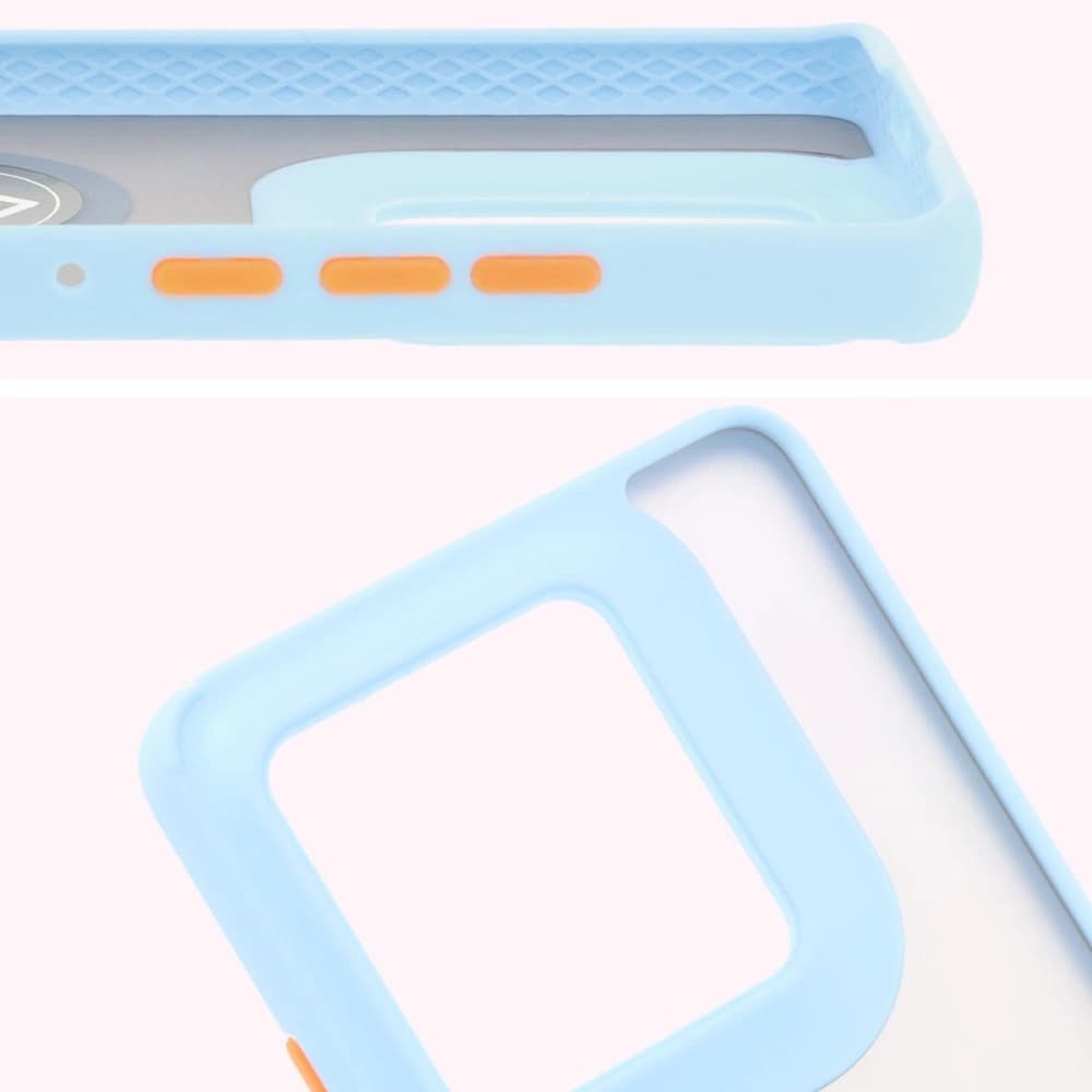 Bizon Case Hybrid Ring Motorola Edge 50 Ultra smoky with a light blue frame - 3