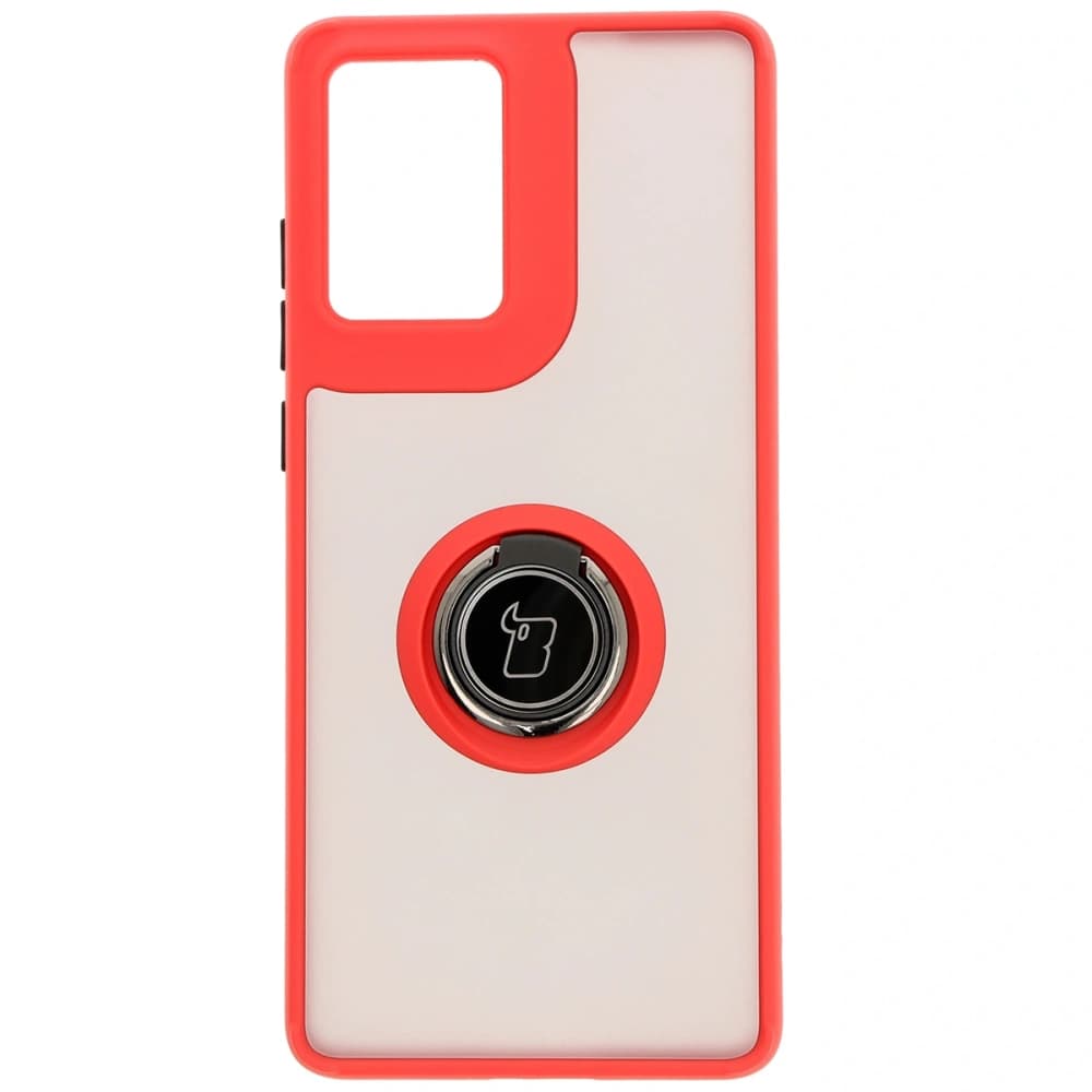 Bizon Case Hybrid Ring Motorola Moto G85 5G rauchig mit einem roten Rahmen - 2