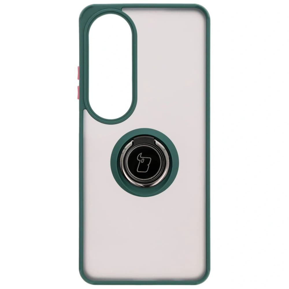 Bizon Case Hybrid Ring Oppo A60 4G rauchig mit einem dunkelgrünen Rahmen - 2
