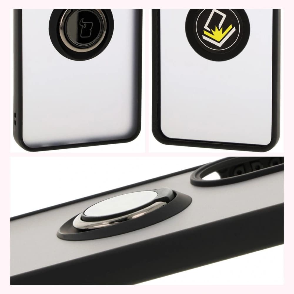 Bizon Case Hybrid Ring Oppo A60 4G rauchig mit einem schwarzen Rahmen - 4